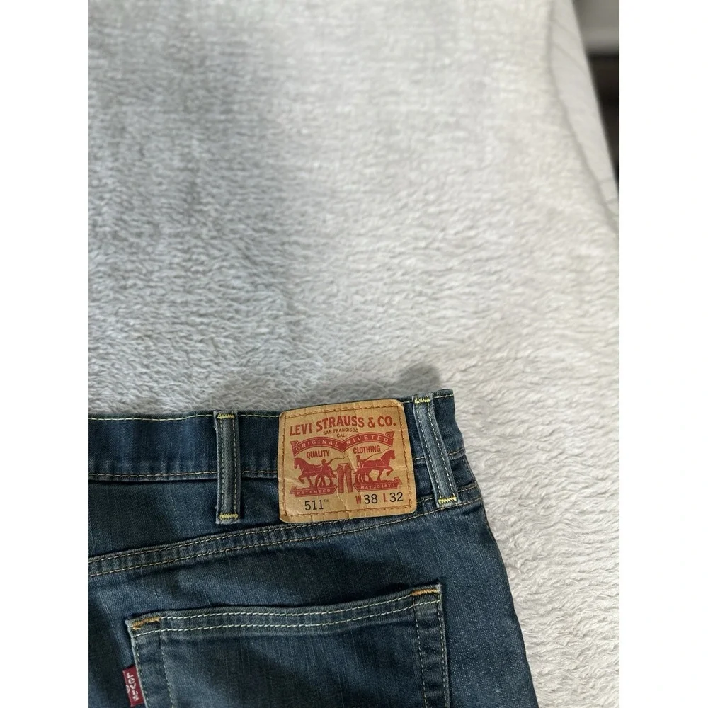 Levis 511 Mens Blue‎ Slim Denim Jeans Size 38x32 Act (38x31) Pants Stretch